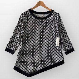 5 for $35 NWT croft Barrow Top Blouse Shirt Size S Black White